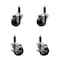 Service Caster 3'' Soft Rubber Wheel Swivel 1'' Expanding Stem Caster Set 2 Brakes, 4PK SCC-EX20S314-SRS-2-TLB-2-1 - alternate 1